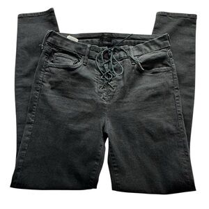 MOTHER High Waisted Lace Up Looker Ankle Jeans Size 28